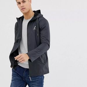 Fat Moose Hooded Rain Jacket Black /Green size Small